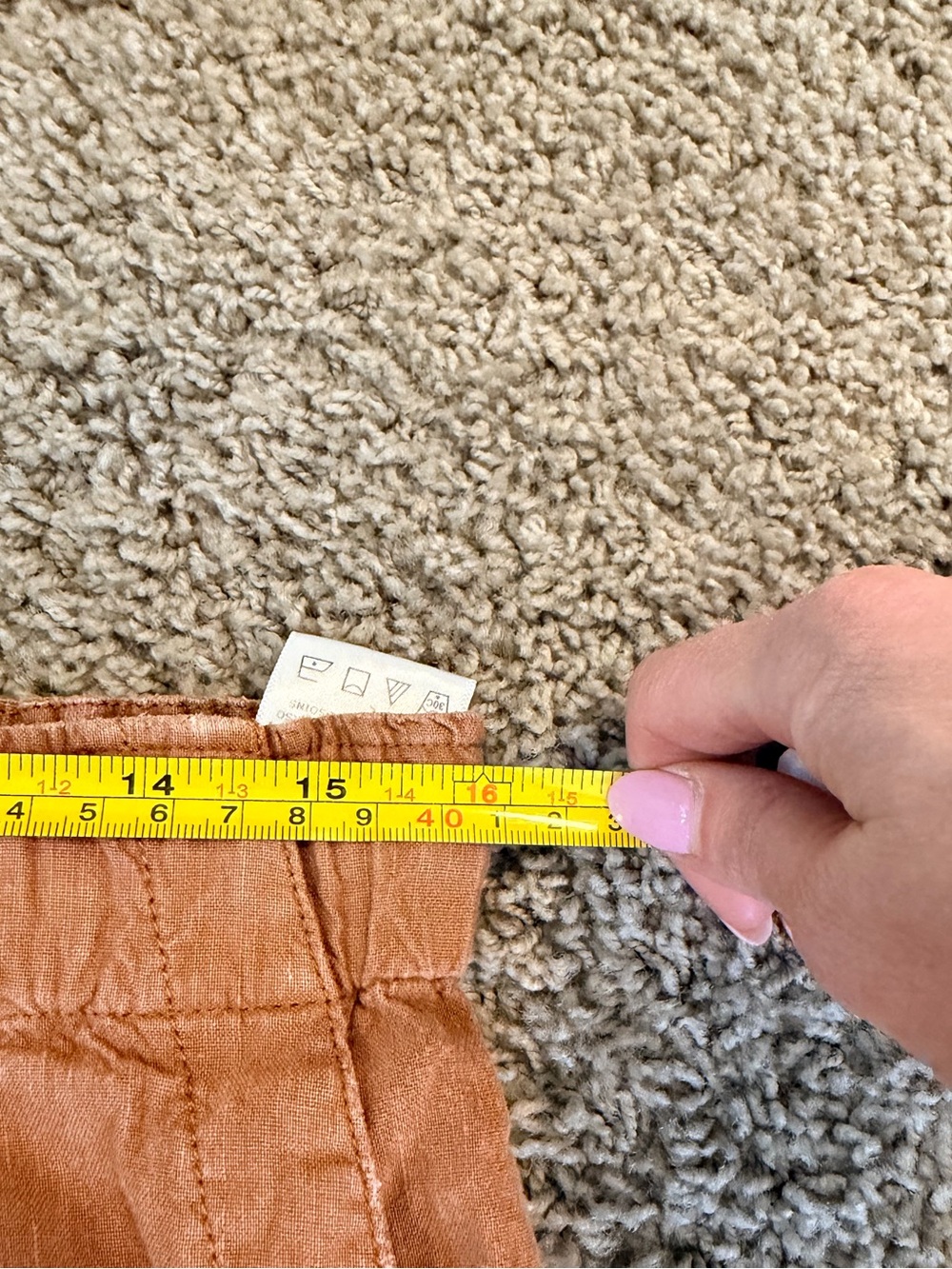 Kut from the Kloth Camel Brown Drawstring Linen Blend Pants - Picture 6 of 9